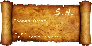 Sponga Anett névjegykártya