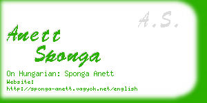 anett sponga business card
